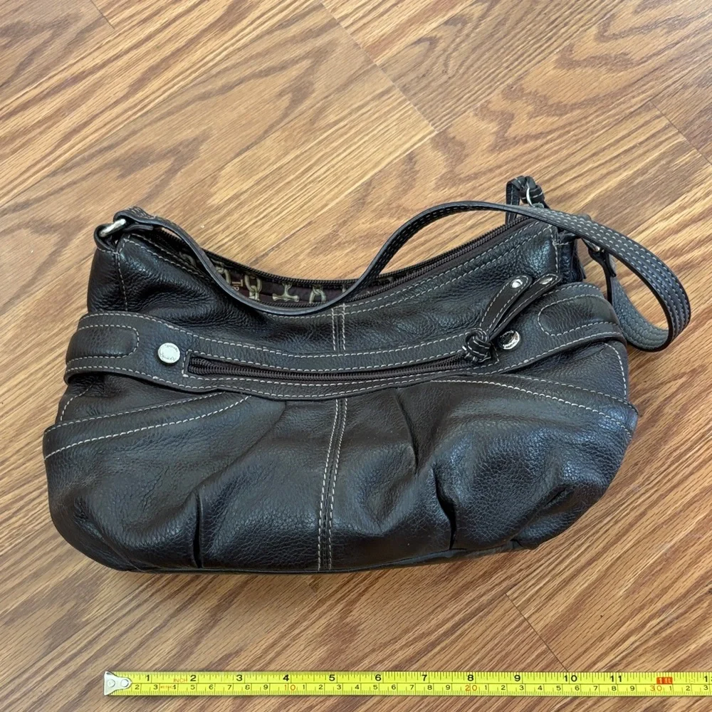 Tignanello Dark Brown Leather Shoulder Bag - Picture 1 of 6